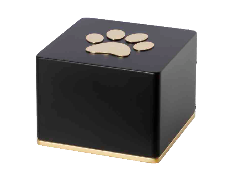 Pet Cremation Urn Gold & Black with paw 1,7 L (105 cubic inch)